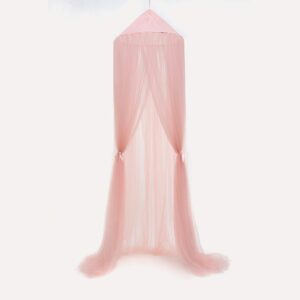 Shyneer Kids Bed Canopy,Princess Hanging Mosquito Net for Baby Crib Nook Castle Nursery for Kid's Room Decor,Pink