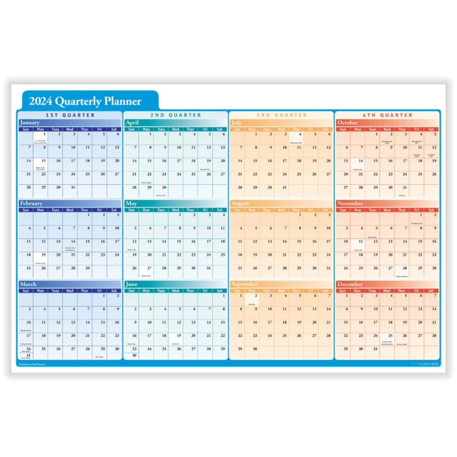 ComplyRight 2024 Quarterly Planner - 2-Sided (36" X 24")