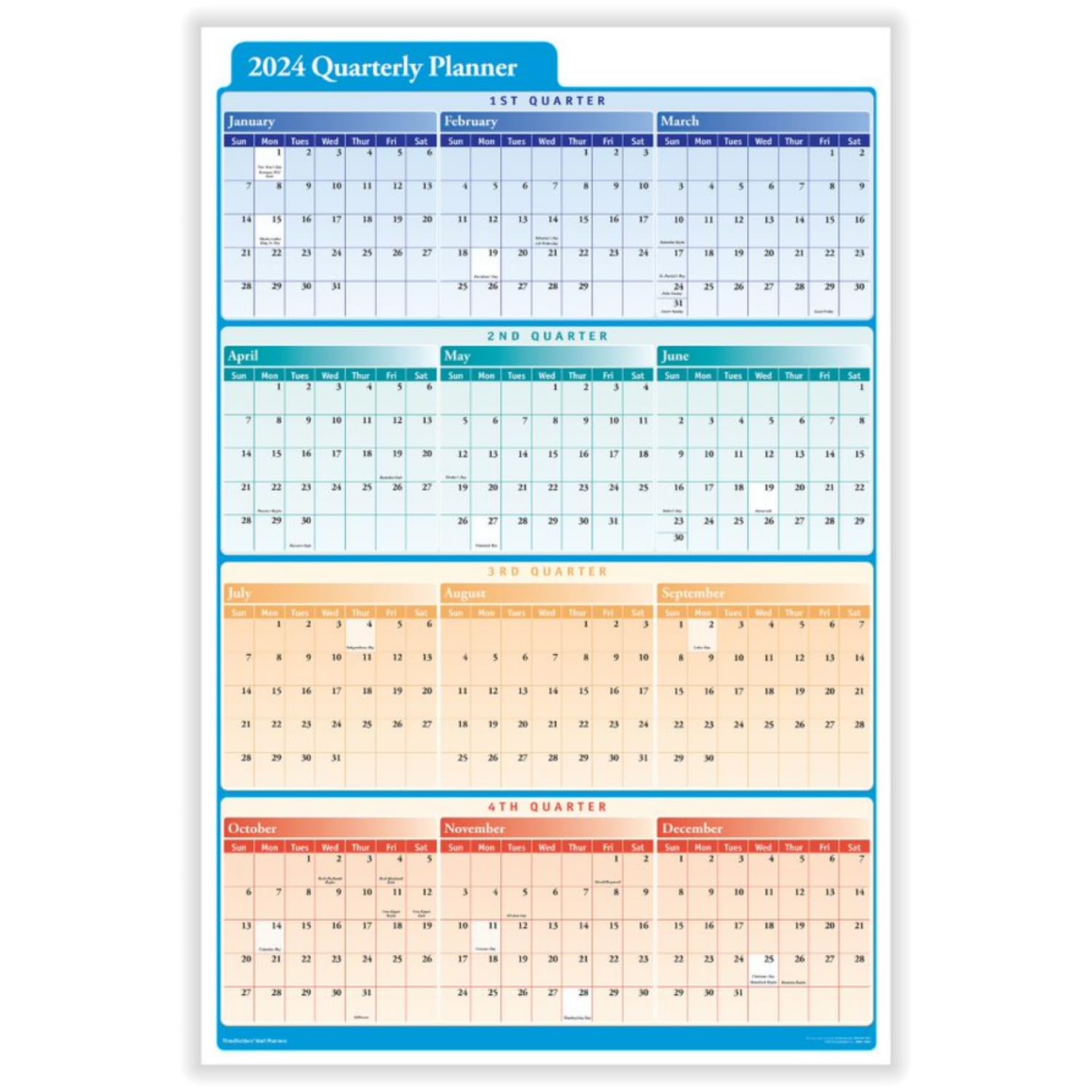 ComplyRight 2024 Quarterly Planner - 2-Sided (36" X 24")