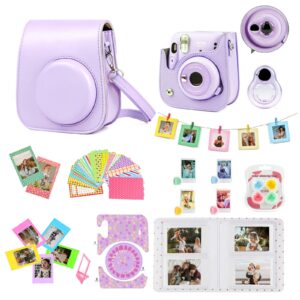 wogozan accessories kit compatible with fujifilm instax mini 11 lilac purple instant film camera for kids include case + photo album + accessories bundle(no camera)