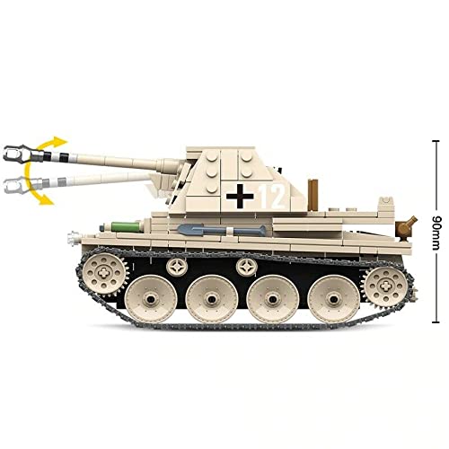 General Jim's Military Brick Building Set - WW2 German Army Tank Destroyer SD.KFZ.138 Marder III Building Blocks Model Set for Military and Brick Enthusiast and for Teens and Adults