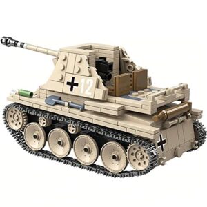 General Jim's Military Brick Building Set - WW2 German Army Tank Destroyer SD.KFZ.138 Marder III Building Blocks Model Set for Military and Brick Enthusiast and for Teens and Adults