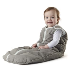 baby deedee sleep nest warm baby sleeping bag fits newborns and infants, gray lagoon, medium (6-18 month)