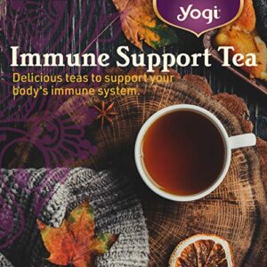 Yogi Tea Elderberry Lemon Stress & Immune Support Tea - 16 Tea Bags, 4 Packs - With Ashwagandha, Lemongrass, Licorice Root & More