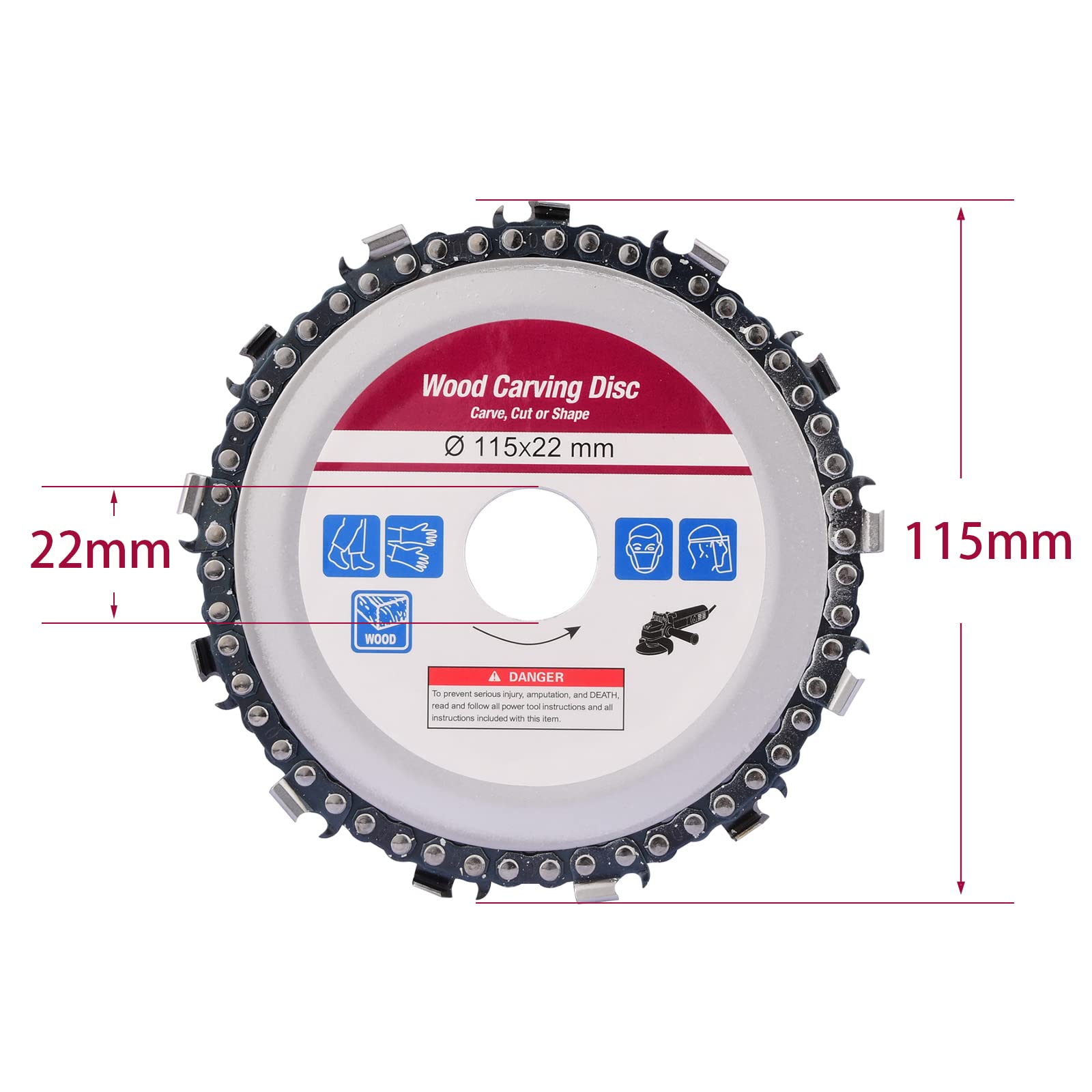 SHININGEYES 4 1/2 inch Wood Carving Disc Cut Chain Grinder Disc Chainsaw Grinding Wheel Chain Blade Circular Plate 7/8" Arbor, Circular Saw Blade 13 Teeth (115mm)