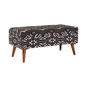 coaster furniture upholstered black and white storage bench 918490