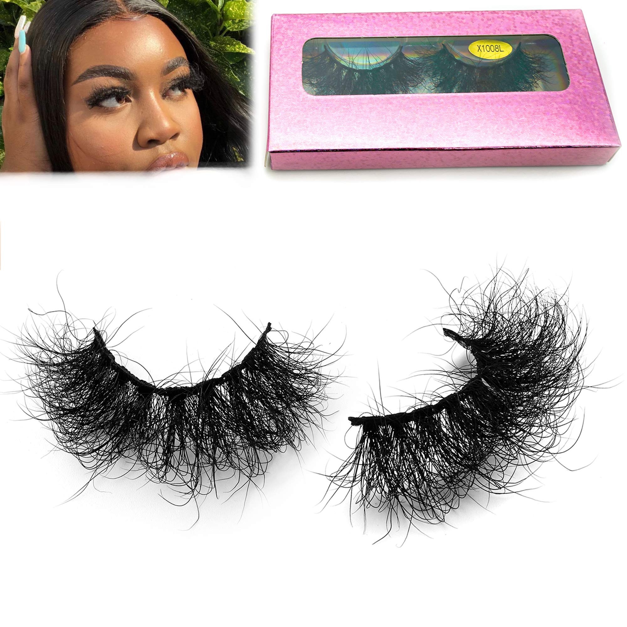 Fluffy Mink Lashes viEYEve False Eyelashes Natural Real Mink Lashes Fluffy Long 5D Dramatic Eyelashes for Women Full Lashes Durable Reusable Mink Eyelashes Messy Bomb Eyelashes 1 pair