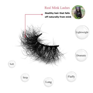 Fluffy Mink Lashes viEYEve False Eyelashes Natural Real Mink Lashes Fluffy Long 5D Dramatic Eyelashes for Women Full Lashes Durable Reusable Mink Eyelashes Messy Bomb Eyelashes 1 pair