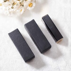 BENECREAT 50 Pack 3.5x1x1 inch Black Kraft Paper Lipstick Box Lip Balm Kraft Box for Birthday Festival, Wedding Valentine's Day, Festival Gift Packaging