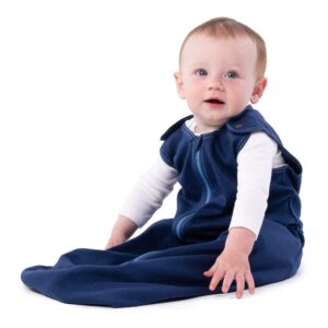 baby deedee cotton sleep nest basic sleeping sack, baby sleeping bag wearable blanket, infants and toddlers, deep sea blue, large (18-36 months)