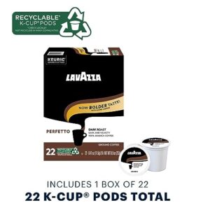 Lavazza Perfetto Single-Serve Coffee K-Cup® Pods for Keurig® Brewer, 22 Count, Full-bodied dark roast with bold, dark flavor and notes of caramel, 100% Arabica