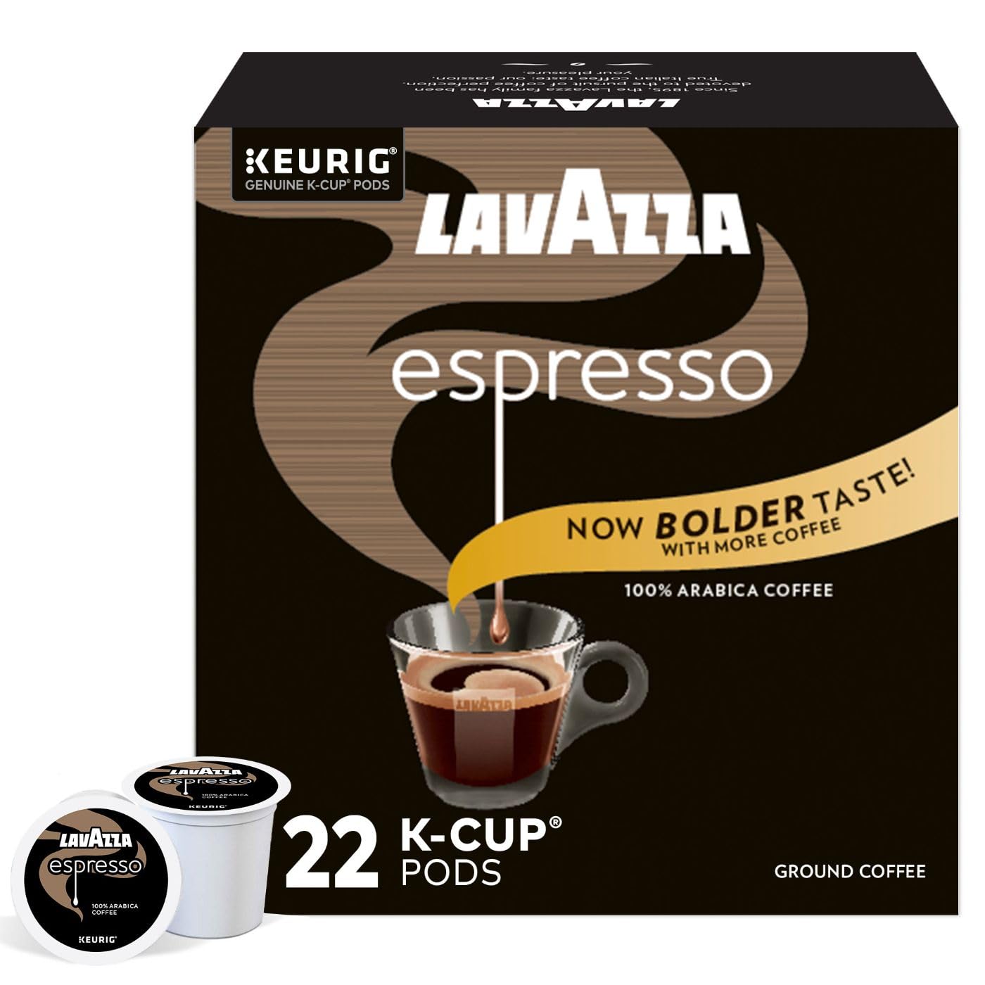 Lavazza Espresso Italiano Single-Serve Coffee K-Cup® Pods for Keurig® Brewer, Medium Roast, 22 Count Box