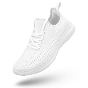 sumotia non slip shoes for women womens athletic shoes lightweight fashionable breathable tennis sneakers sports gyms work shopping travel,white 8