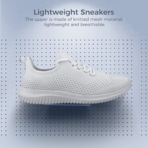 Sumotia Non Slip Shoes for Women Womens Athletic Shoes Lightweight Fashionable Breathable Tennis Sneakers Sports Gyms Work Shopping Travel,White 8