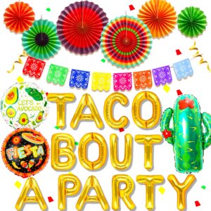 jevenis 10 pcs taco bout a party banner fiesta banner mexican party decorations cinco de mayo birthday party fiesta baby shower supplies