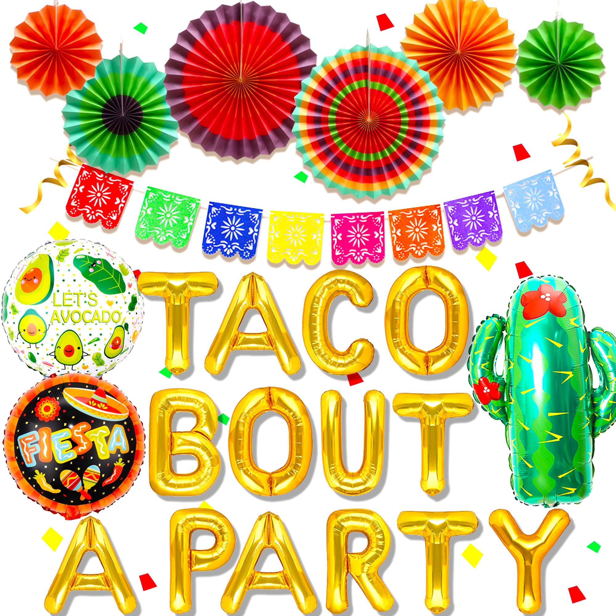 JeVenis 10 PCS Taco Bout A Party Banner Fiesta Banner Mexican Party Decorations Cinco De Mayo Birthday Party Fiesta Baby Shower Supplies