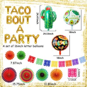 JeVenis 10 PCS Taco Bout A Party Banner Fiesta Banner Mexican Party Decorations Cinco De Mayo Birthday Party Fiesta Baby Shower Supplies