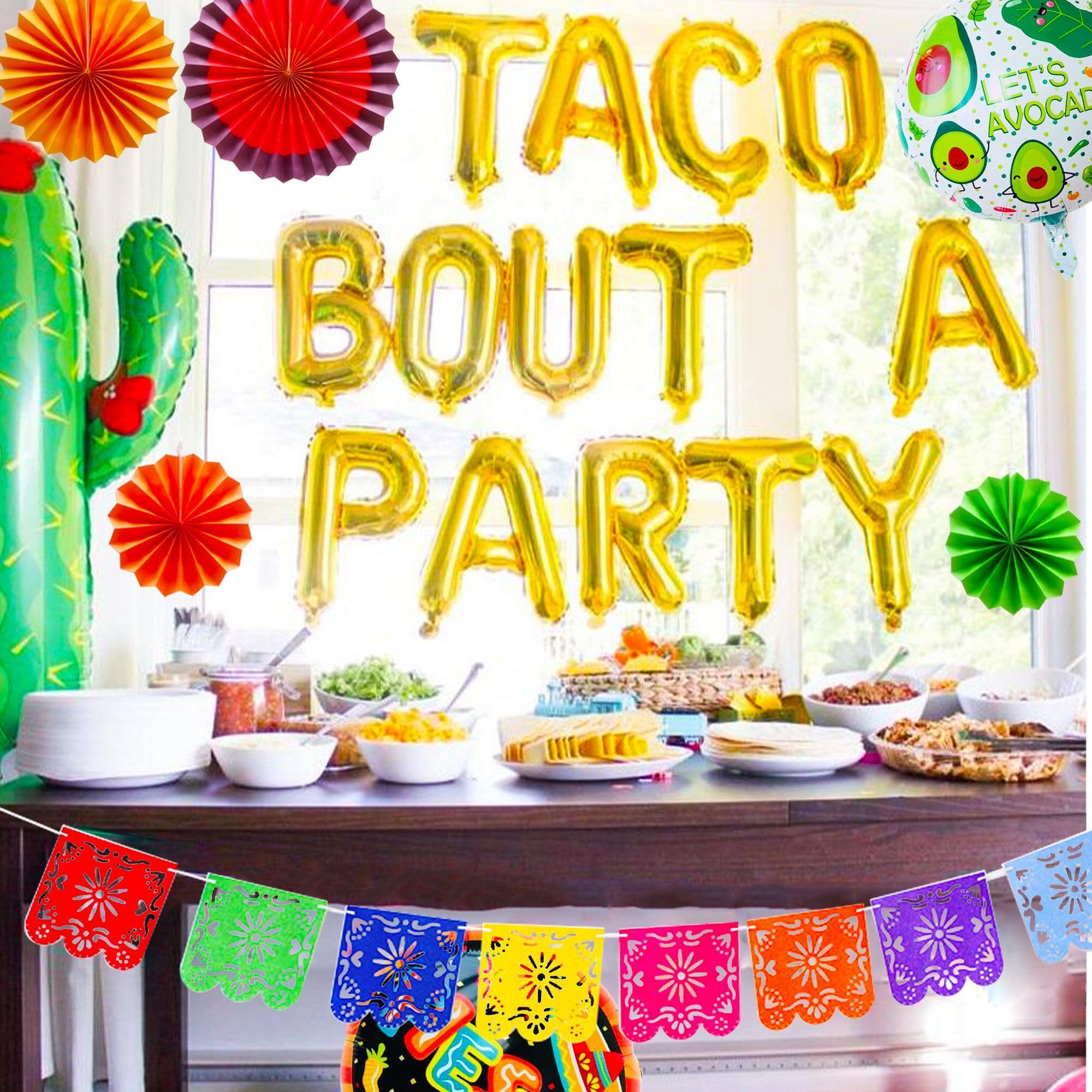 JeVenis 10 PCS Taco Bout A Party Banner Fiesta Banner Mexican Party Decorations Cinco De Mayo Birthday Party Fiesta Baby Shower Supplies