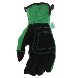 Scotts unisex adult High Dexterity Synthetic Leather Garden Yard Work Gloves, Green, Large US