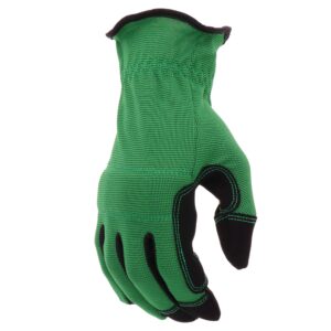 Scotts unisex adult High Dexterity Synthetic Leather Garden Yard Work Gloves, Green, Large US