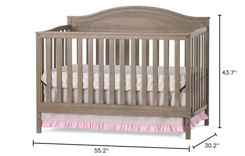 Child Craft Sidney 4-in-1 Convertible Crib, Baby Crib Converts to Day Bed, Toddler Bed and Full Size Bed, 3 Adjustable Mattress Positions, Non-Toxic, Baby Safe Finish (Dusty Heather)