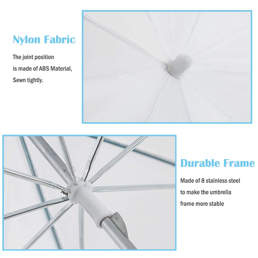 Photography Umbrella Lighting 4 Pack Kit, 33"/84cm Soft White Translucent and Reflective Umbrella for Photo and Video Studio Shooting