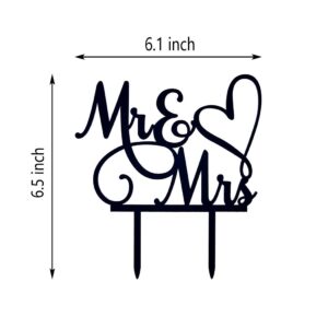 AMINJIE Mr and Mrs Cake Topper, Bride and Groom Sign Wedding/Engagement Cake Toppers Decoration, Black Acrylic