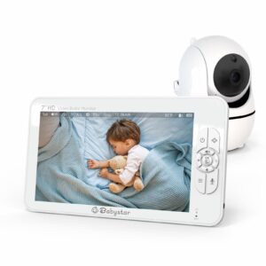 babystar baby monitor, 3.2" video baby monitor with camera and audio, baby nursery camera, two way talk, room temperature, 7 lullabies, 960ft range and keep eyes on babies with night vision