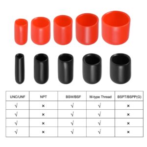 uxcell 20pcs Rubber End Caps 1/4"(6mm) ID Vinyl Round Tube Bolt Cap Cover Thread Protectors Black