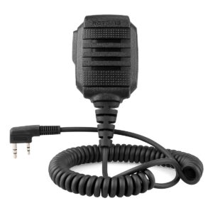 retevis walkie talkie speaker mic,ip54 waterproof 2 pin shoulder speaker mic compatible with rt22 rt68 rt27 h777 rb26 rb29 baofeng uv-5r bf-f8hp uv-5g plus 5rm pxton arcshell two way radio(1 pack)