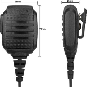 Retevis Walkie Talkie Speaker Mic,IP54 Waterproof 2 Pin Shoulder Speaker Mic Compatible with RT22 RT68 RT27 H777 RB26 RB29 Baofeng UV-5R BF-F8HP UV-5G Plus 5RM Pxton Arcshell Two Way Radio(1 Pack)