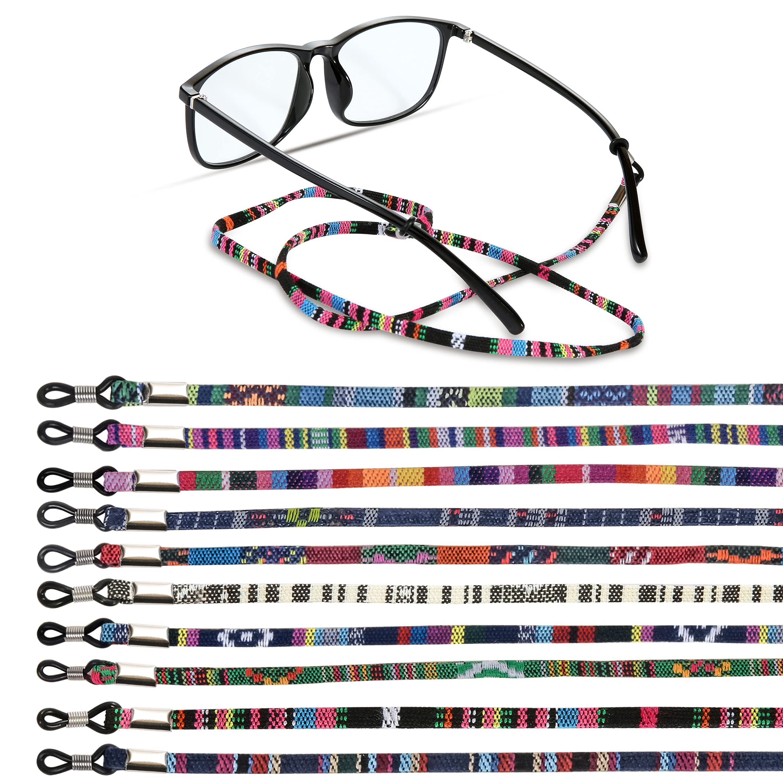 LOVEWEE 10 Pcs Glasses Strap, Sunglass Eyewear Straps, Colorful Sunglasses Eyeglass Holder Lanyard Cord, Premium Eyewear Chain Cord, Fashion Sunglass Lanyards for Women, Mothers, Girls