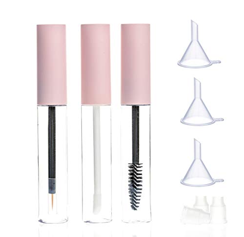 ICEYLI 10ml Empty Mascara Tube, Eyeliner Tube and Lip Gloss Tubes Rubber Inserts and Funnels for Castor Oil, Ideal Kit for DIY Cosmetics