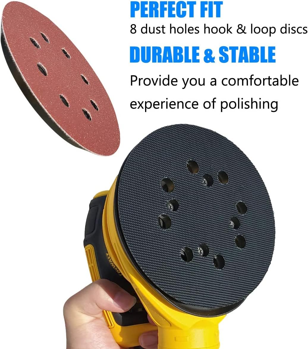 2 Pack 5 Inch 8 Hole Hook and Loop Replacement Sander Pad for DeWalt DWE6423/6423K, DWE6421/6421K, DWE6421-B2, DWE6421-B3, DWE6421-BR, DCW210B Sander Part -DWE64233 & N329079