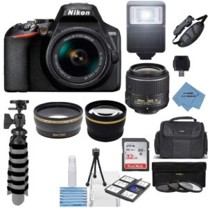 nikon intl d3500 24.2mp dslr camera + af-p dx 18-55mm vr nikkor lens kit + accessory bundle + extreme electronics cloth