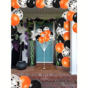 Halloween Balloons Black and Orange Balloons 12 Inch 50 Pack Black and Orange Confetti Balloons for Halloween Party