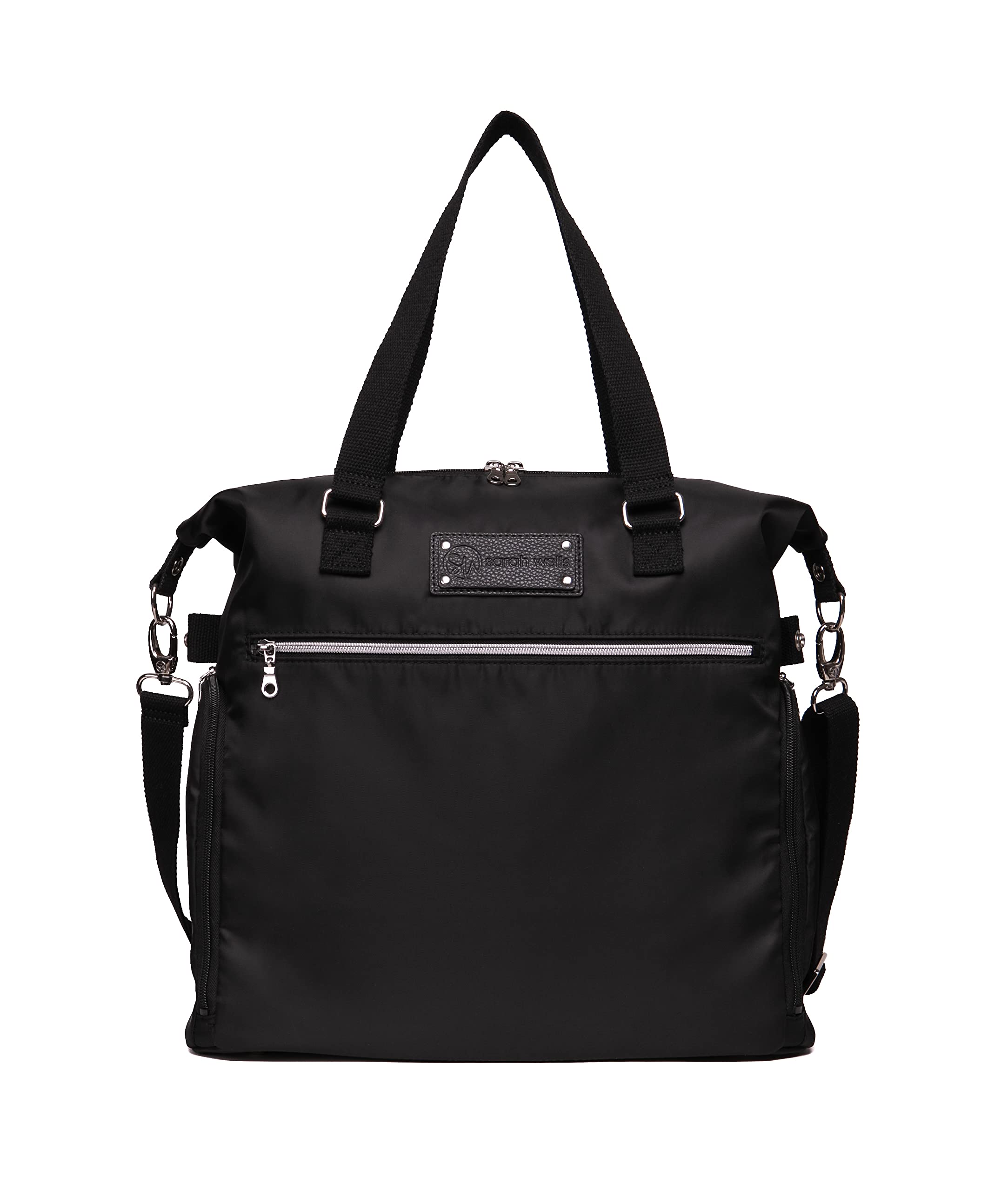 Sarah Wells Lizzy Breast Pump Bag - Compatible with Spectra, Medela, and More - Insulated Cooler Pocket (Black)