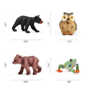 16PCS Forest Animals Baby Figures, Woodland Creatures Figurines, Miniature Toys Cake Toppers Cupcake Toppers Birthday Gift for Kids