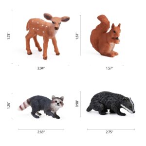 16PCS Forest Animals Baby Figures, Woodland Creatures Figurines, Miniature Toys Cake Toppers Cupcake Toppers Birthday Gift for Kids