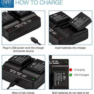 BM Premium 2 Pack of DMW-BLC12 Batteries and Dual Bay Charger for Panasonic Lumix DC-FZ1000 II DC-G95 DMC-G85 DMC-GH2 DMC-G5 DMC-G6 DMC-G7 DMC-GX8 DMC-FZ200 DMC-FZ300 DMC-FZ1000 DMC-FZ2500 Cameras