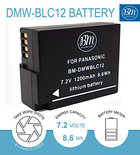 BM Premium 2 Pack of DMW-BLC12 Batteries and Dual Bay Charger for Panasonic Lumix DC-FZ1000 II DC-G95 DMC-G85 DMC-GH2 DMC-G5 DMC-G6 DMC-G7 DMC-GX8 DMC-FZ200 DMC-FZ300 DMC-FZ1000 DMC-FZ2500 Cameras