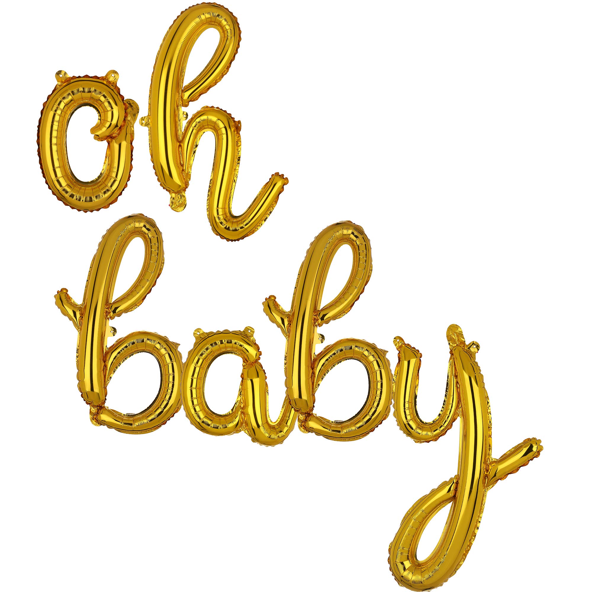 Oh Baby Foil Balloons Gold Letter Mylar Balloon Banner Birthdays Party Decorations Supplies Small 16 Inch Baby Shower