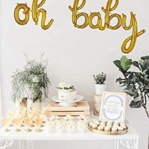 Oh Baby Foil Balloons Gold Letter Mylar Balloon Banner Birthdays Party Decorations Supplies Small 16 Inch Baby Shower