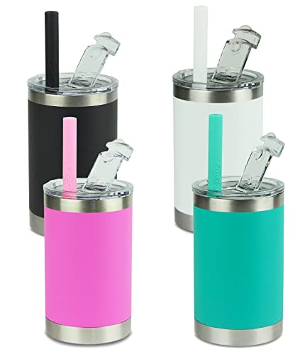 Housavvy 12 Oz Kids Tumblers with Lids and Straws Spill Proof,Vaccum Insulated Stainless Steel Kids Cups,Easy to Clean Toddler Smoothie Cups BPA Free Baby Sippy Cups for Toddlers