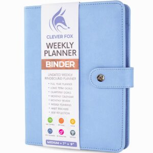 Clever Fox Weekly Planner Binder – Goal Setting Planner for Time Management & Weekly Tasks – Work & Life Organizer with To Do List & Habit Tracker – Undated, 7″ x 9″ Hardcover (Periwinkle)