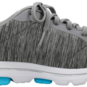 Skechers Women's Go Walk 5-True Sneaker, Grey/Light Blue, 7.5 M US