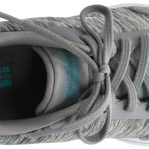 Skechers Women's Go Walk 5-True Sneaker, Grey/Light Blue, 7.5 M US