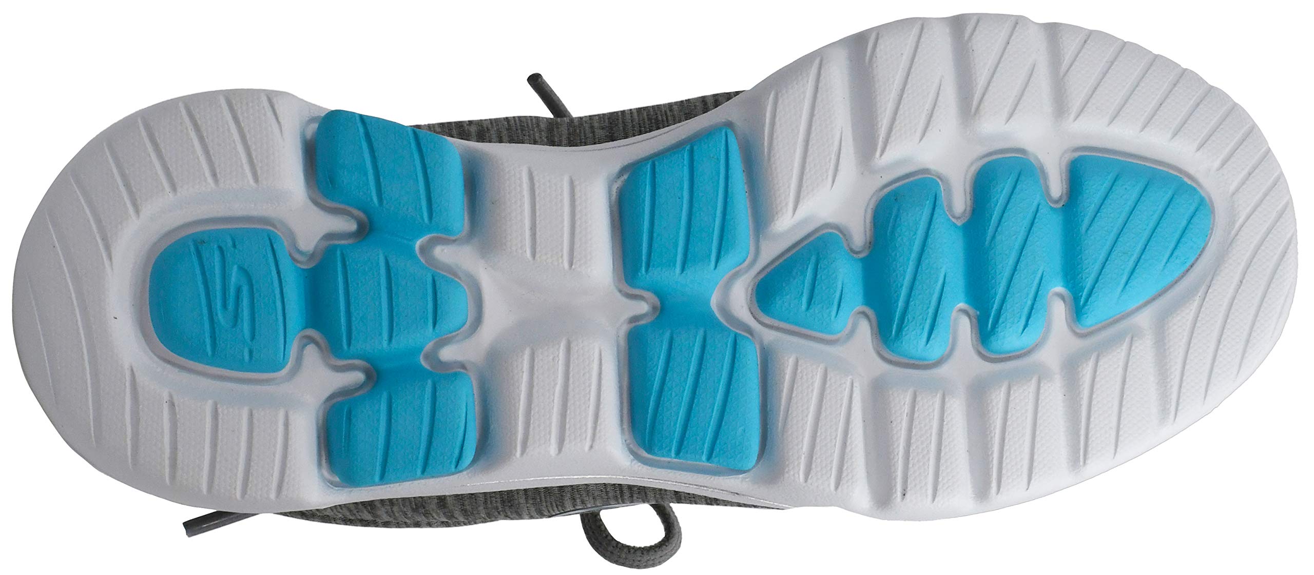 Skechers Women's Go Walk 5-True Sneaker, Grey/Light Blue, 7.5 M US