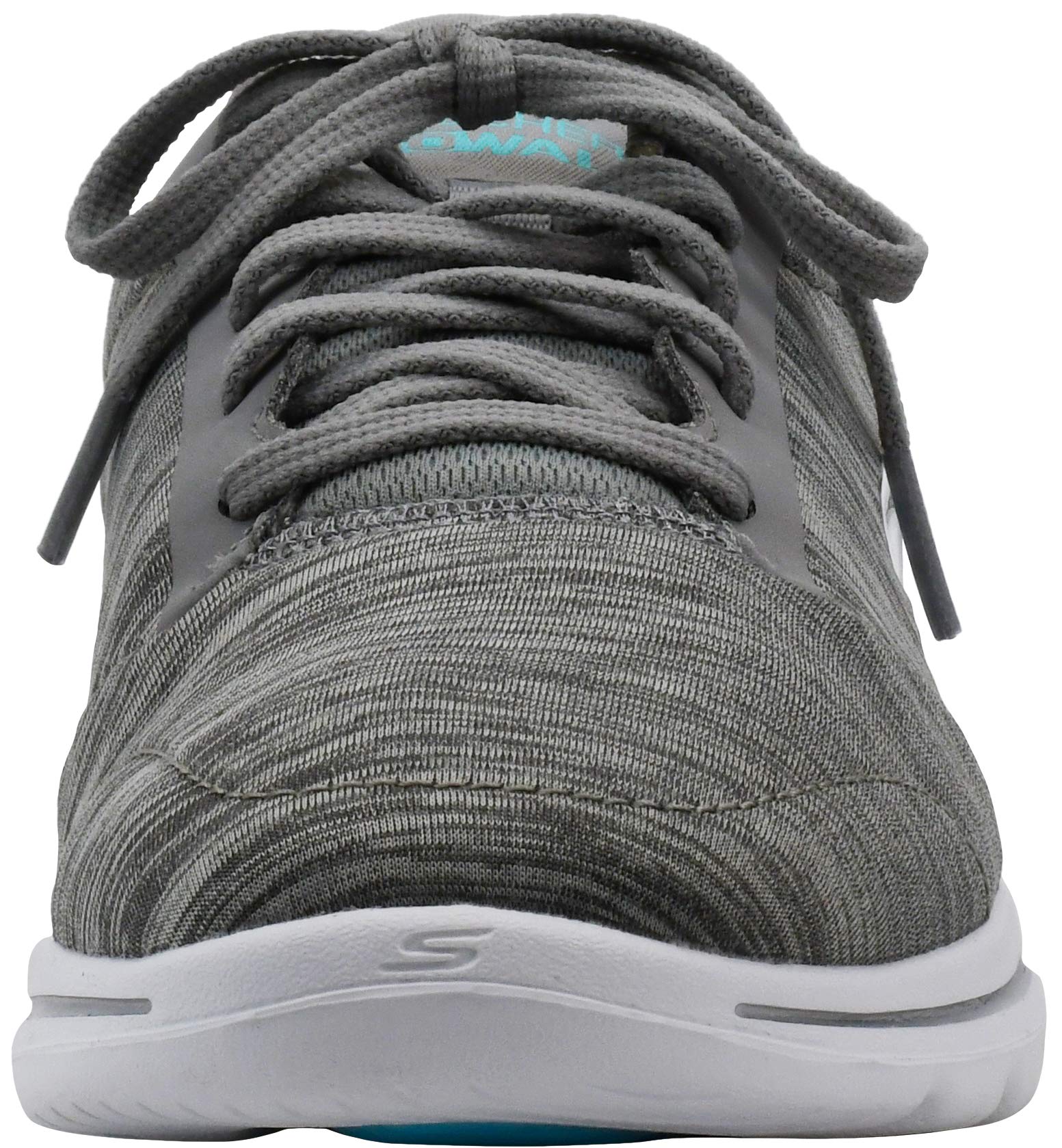 Skechers Women's Go Walk 5-True Sneaker, Grey/Light Blue, 7.5 M US