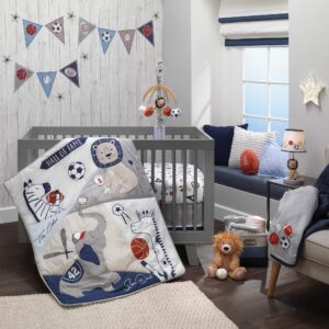 Lambs & Ivy Hall of Fame Animals/Sports 100% Cotton Fitted Baby Crib Sheet